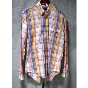 Vintage Robinsons Multicolor Plaid Button-Up Shirt Men’s Size Medium